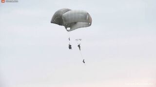 Paratroopers Nearly Collide In Mid-air
