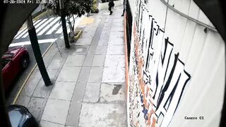 Pedestrians And Buses Merge Into One