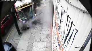 Pedestrians And Buses Merge Into One