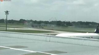 South Korean Plane Veers Off Runway And Catches Fire, Pilot Injured