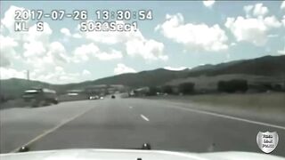 Utah Highway Patrol Officer's Dashcam Captures Fatal Head-on Collision