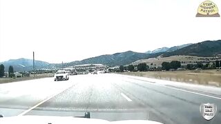 Utah Highway Patrol Officer's Dashcam Captures Fatal Head-on Collision