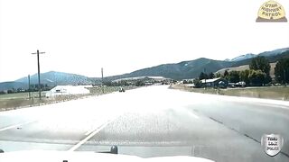 Utah Highway Patrol Officer's Dashcam Captures Fatal Head-on Collision