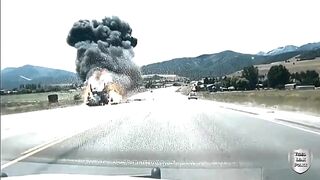Utah Highway Patrol Officer's Dashcam Captures Fatal Head-on Collision