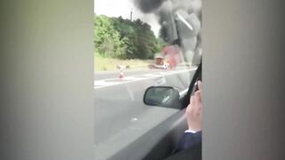 Police Car Caught Fire