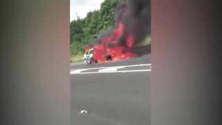 Police Car Caught Fire