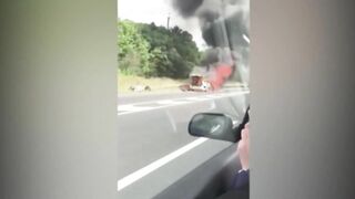 Police Car Caught Fire