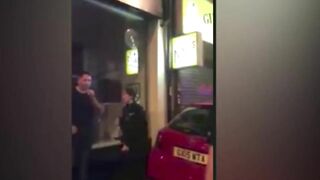Police Car Loses Control And Rushes Into Crowd