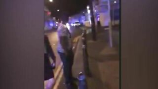 Police Car Loses Control And Rushes Into Crowd