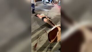 Pretty Girl And Her Husband Had A Motorcycle Accident