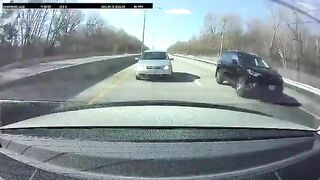The Dashcam On The Rear Of The Car Captured The Accident Of A Reckless Teen
