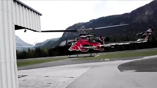 Red Bull's New Helicopter Crashes Into A Building And Destroys It