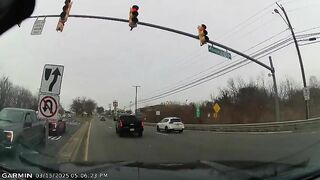 car crosses three lanes without looking