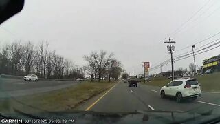 car crosses three lanes without looking