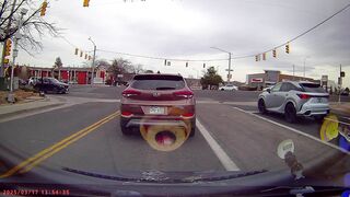 he wait waiting at a stop sign and i had the right of way but he went anyways.