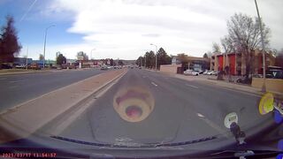 he wait waiting at a stop sign and i had the right of way but he went anyways.