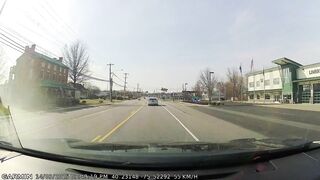 idiot decides to merge back from right only lane