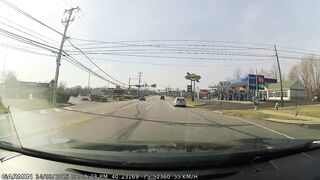 idiot decides to merge back from right only lane