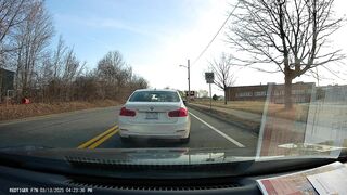 idiot from NY almost hits crossing pedestrians