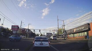 illegally made a right turn from the left turn lane