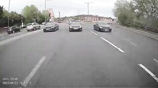 mistaking the opposing lanes as a slip