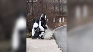 out of lane rider causes other rider to crash