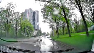 poor jogger gets soaked