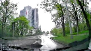 poor jogger gets soaked