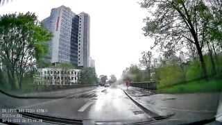 poor jogger gets soaked