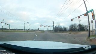 pre-school bus driver runs a red light
