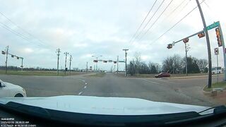 pre-school bus driver runs a red light