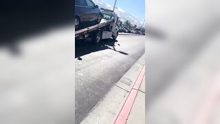 speeding with your car to try jumping over a pile of snow rWhatc