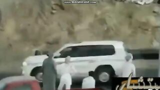 toyota prado overturns from drifting 