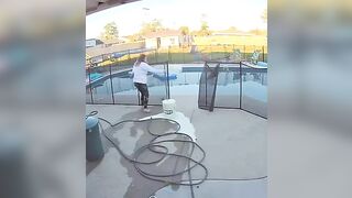 trying to clean your pool while ignoring the dangers of che