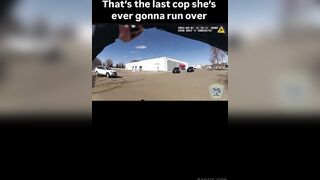 woman runs over cop and gets shot at