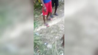 Haitians Destroy A Dry Valley
