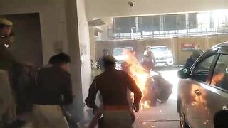 Man Sets Himself On Fire In Protest