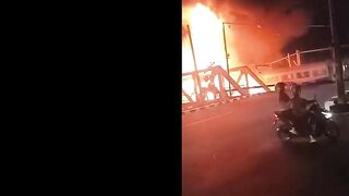 Train Hits Truck Stuck On Tracks, Causing Huge Fireball