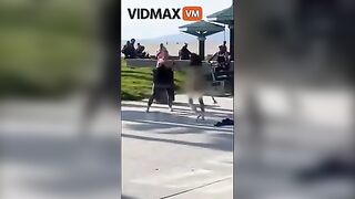 In A Nutshell, A Naked Woman Fights Another Woman In Venice Beach