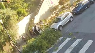 Crazy Footage Shows Speeding Car Flying Down Sanchez Street