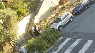 Crazy Footage Shows Speeding Car Flying Down Sanchez Street