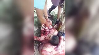 A Man Is Skinned Alive And His Chest Is Cut Open, Uncensored