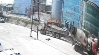 A Man Lies Under A Concrete Mixer. Russia 5