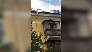 A Drunk Idiot Fell From The Third Floor While Trying To Leave