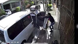 Man Loading Luggage Into Car Doesn't Stand A Chance Against Ruthless Man