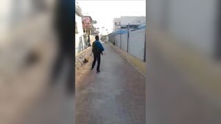 Resistance Fighters Walk Through An Israeli Settlement. She