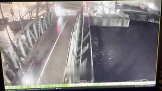 A Barge Hits A Highway Bridge 