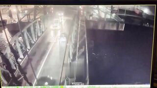 A Barge Hits A Highway Bridge 