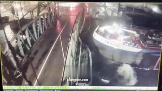 A Barge Hits A Highway Bridge 