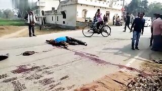 A Cyclist Falls In Front Of A Car And Loses His Head 